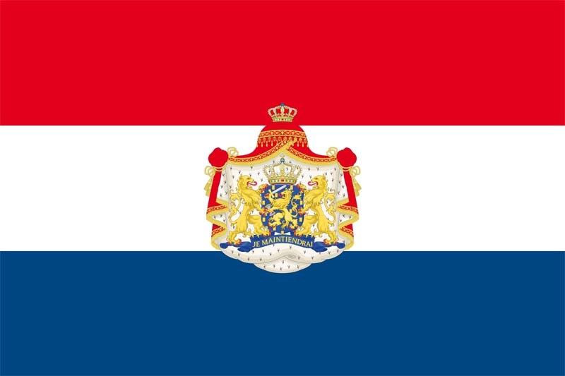 Niederlande mit Wappen (Königl. Fl.) Flagge 90x150 cm