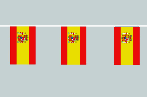 Spanien Flaggenkette 6 Meter / 8 Flaggen 30x45 cm
