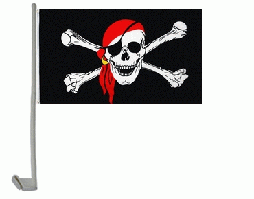 Pirat mit Kopftuch Autoflagge 30x40 cm