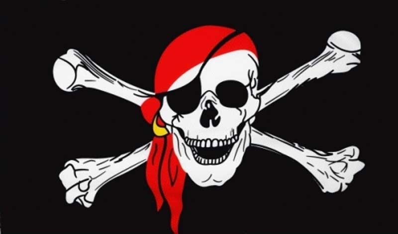 Pirat mit Kopftuch Flagge 60x90 cm