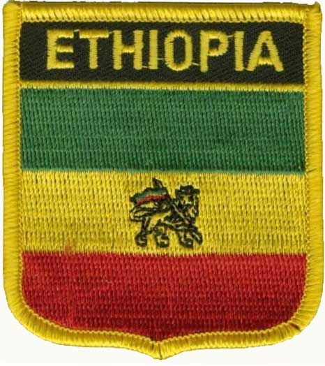Äthiopien mit Löwe Wappenaufnäher / Patch