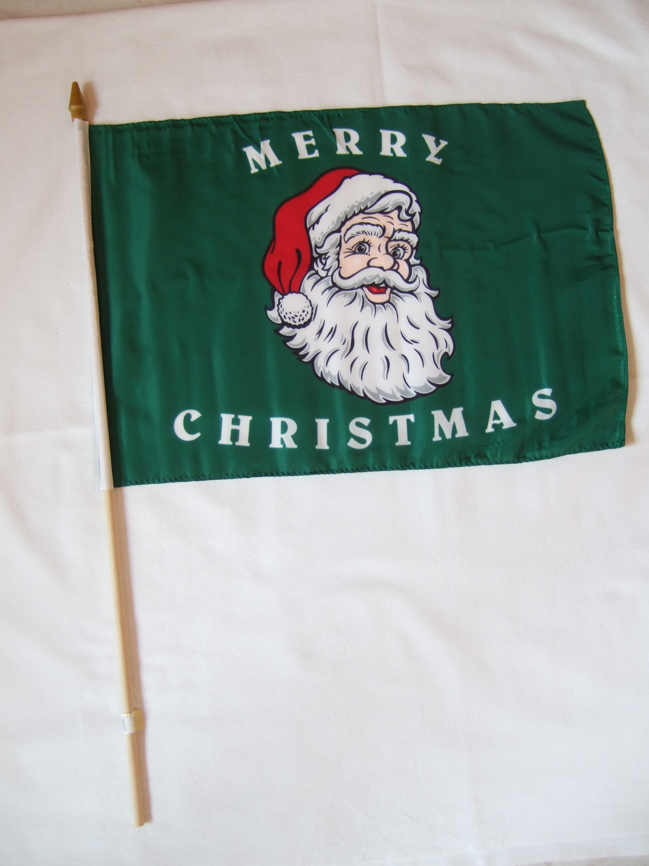 Weihnachten-Merry Christmas Weihnachtsmann Kopf Stockflagge 30x45 cm,160 Dernier (G)