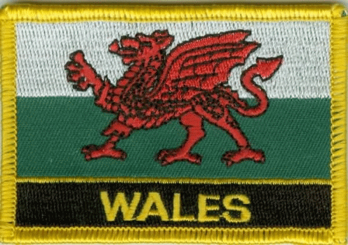 Wales Aufnäher / Patch mit Schrift
