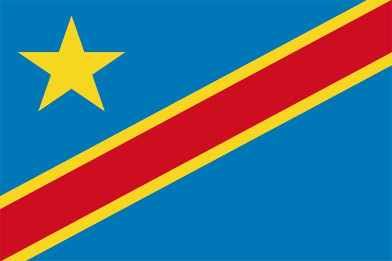 Kongo Demokratische Republik Flagge 90x150 cm