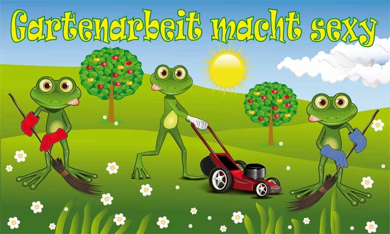 Frosch Gartenarbeit macht sexy 90x150 cm (EHD)