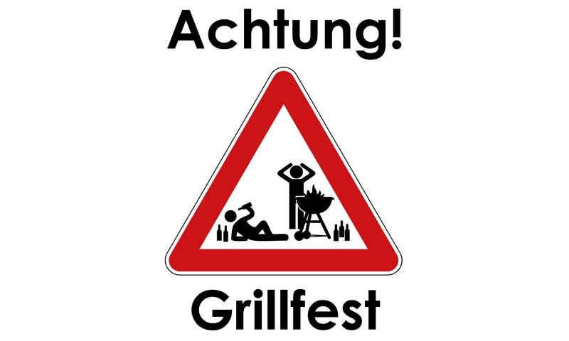 Achtung Grillfest Flagge 90x150 cm