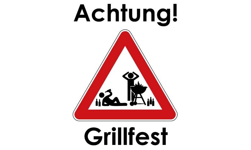 Achtung Grillfest Flagge 90x150 cm