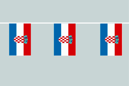 Kroatien Flaggenkette 6 Meter / 8 Flaggen 30x45 cm