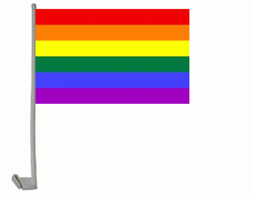 Regenbogen Autoflagge 30x40 cm