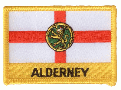 Alderney Aufnäher / Patch mit Schrift