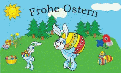 Ostern-Frohe Ostern 3 (Hase mit Osterei) Flagge 60x90 cm