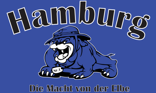 Hamburg die Macht von der Elbe Bulldogge 90x150 cm