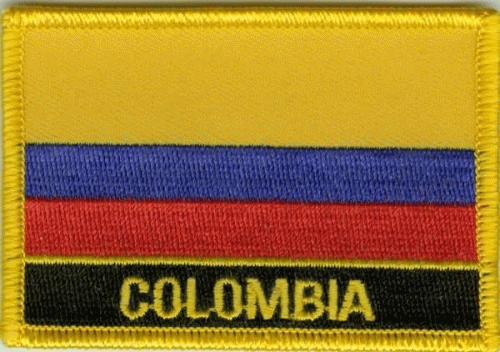 Kolumbien Aufnäher / Patch mit Schrift