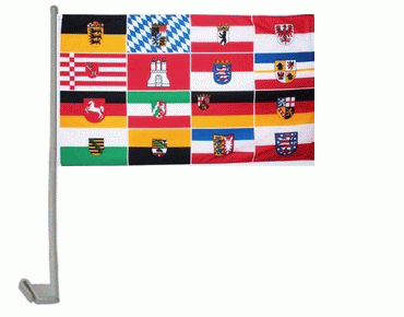 Deutschland 16 Bundesländer Autoflagge 30x40 cm