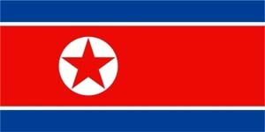 Nordkorea Hohlsaum/TunnelFlagge 60x90 cm
