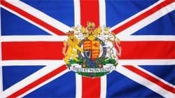 Großbritannien mit Wappen Flagge 90x150 cm