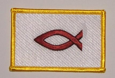 Christenfisch Aufnäher / Patch 8 x 5 cm