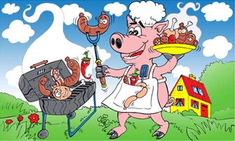 Grillen Grillspaß Schwein Flagge 90x150 cm