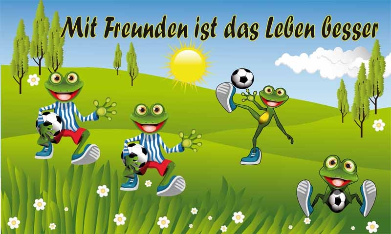 Frosch Mit Freunden ist das Leben besser 90x150 cm (EHD)