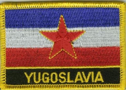 Jugoslawien alt Aufnäher / Patch mit Schrift 8 x 5 cm (F)