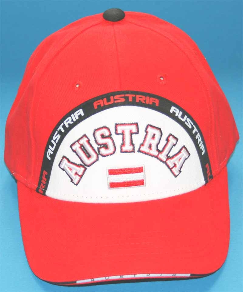 Österreich Baseballcap Schrift Austria schwarzer Bogen Sonderangebot