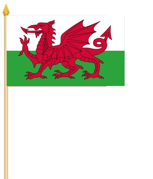 Wales Stockflagge 30x45 cm