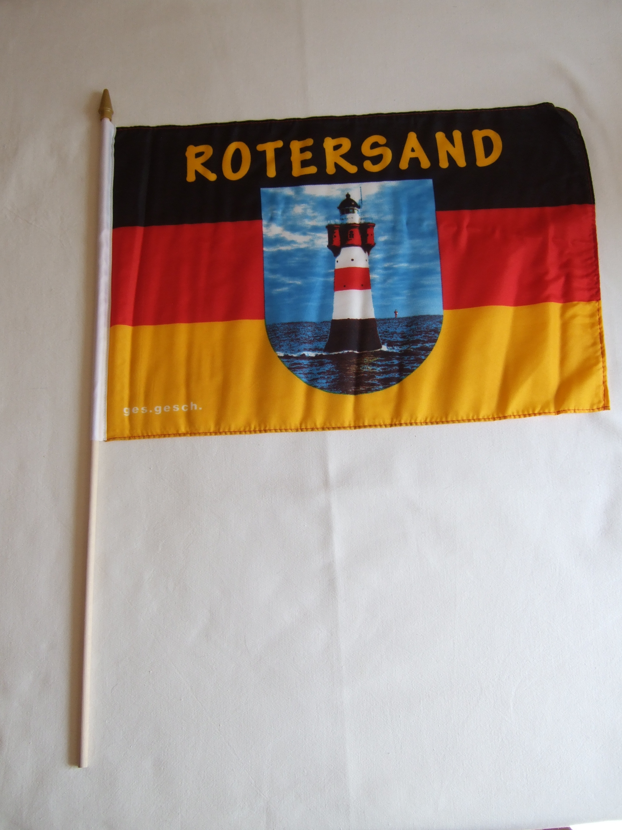 Roter Sand Stockflagge 30x45 cm,160 Dernier (G)Abverkauf