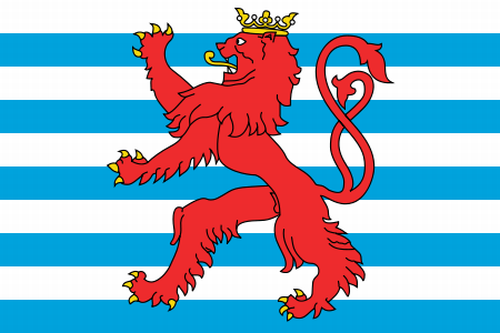 Luxemburg mit Wappen Flagge 90x150 cm (kein Onlinehandel) mit dunkelblauen Streifen