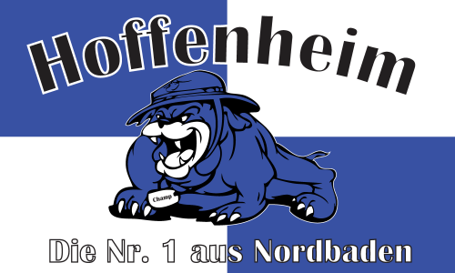 Hoffenheim die Nr. 1 aus Nordbaden Bulldogge Flagge 90x150 cm
