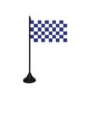 Karo blau - weiß Tischflagge 10x15 cm