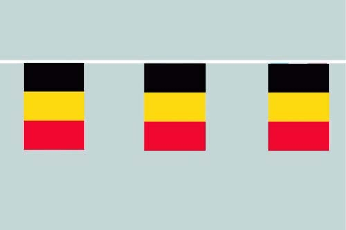 Belgien Flaggenkette 6 Meter / 8 Flaggen 30x40 cm
