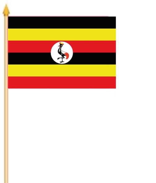 Uganda Stockflagge 30x45 cm