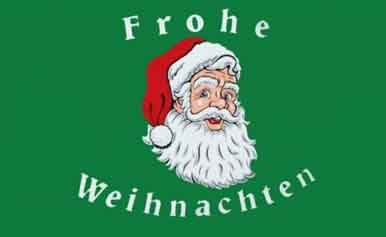 Weihnachten-Frohe Weihnachten Kopf weiße Schrift (deutsch) 90x150 cm