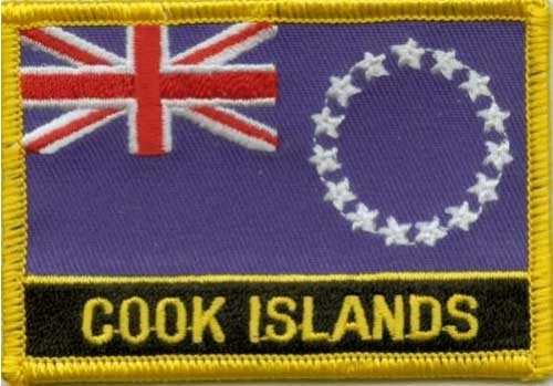 Cook Islands Aufnäher / Patch mit Schrift 8 x 5 cm (F)