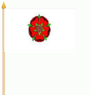 Lancashire rote Rose Stockflagge 30x45 cm