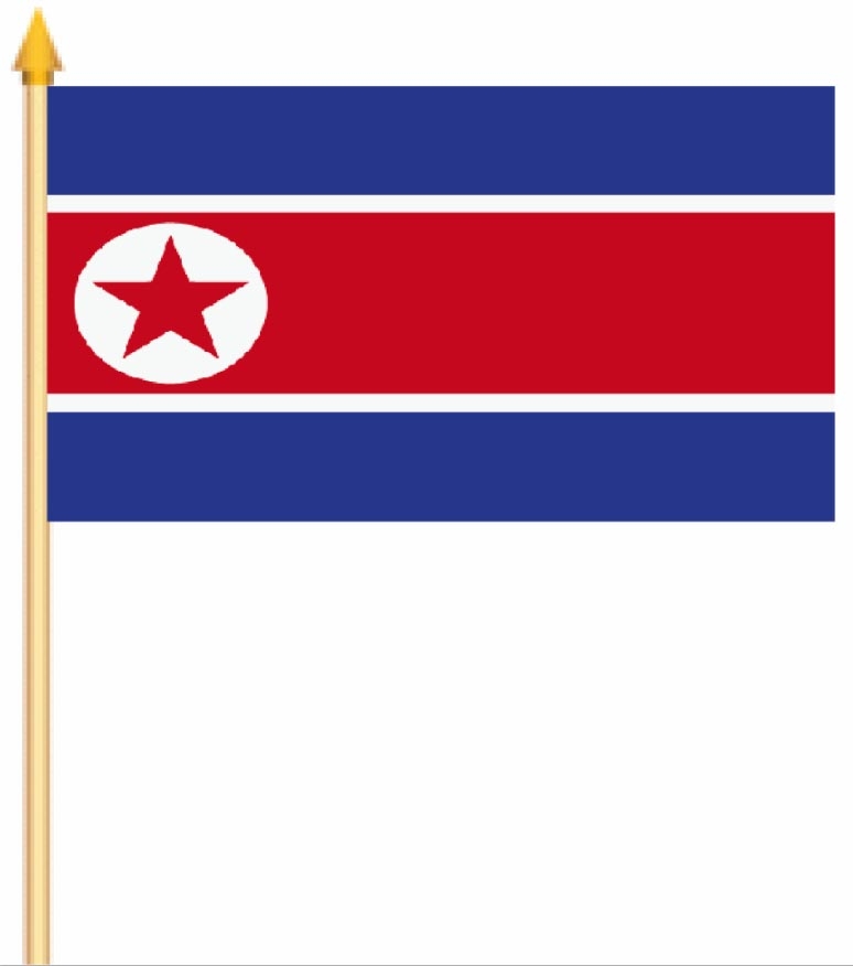 Nordkorea Stockflagge 30x45 cm