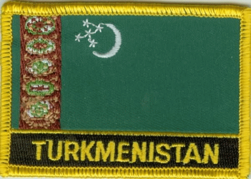 Turkmenistan Aufnäher / Patch mit Schrift