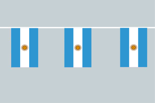 Argentinien Flaggenkette 6 Meter / 8 Flaggen 30x40 cm