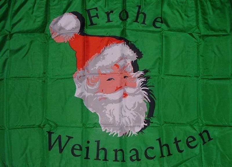 Weihnachten-Frohe Weihnachten Kopf schwarze Schrift (deutsch) Flagge 90x150 cm