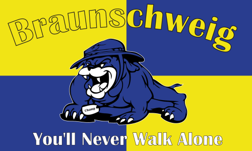 Braunschweig You'll never walk alone Bulldogge Flagge 90x150 cm