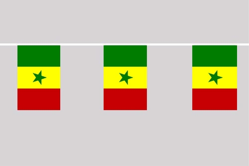 Senegal Flaggenkette 6 Meter / 8 Flaggen 30x45 cm