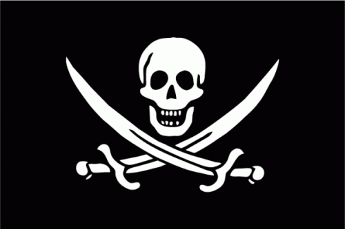 Pirat mit Säbel (Jack Rackham) Flagge 60x90 cm