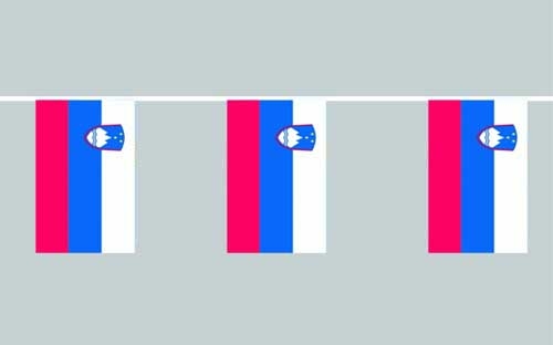 Slowenien Flaggenkette 6 Meter / 8 Flaggen 30x40 cm