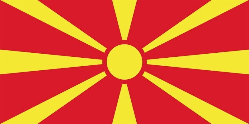 Mazedonien Bootsflagge 30x40 cm