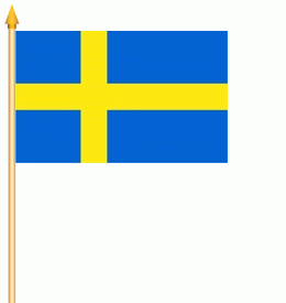 Schweden Stockflagge 30x45 cm