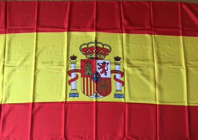Spanien Flagge 90x150 cm Wappen in der Mitte Abverkauf