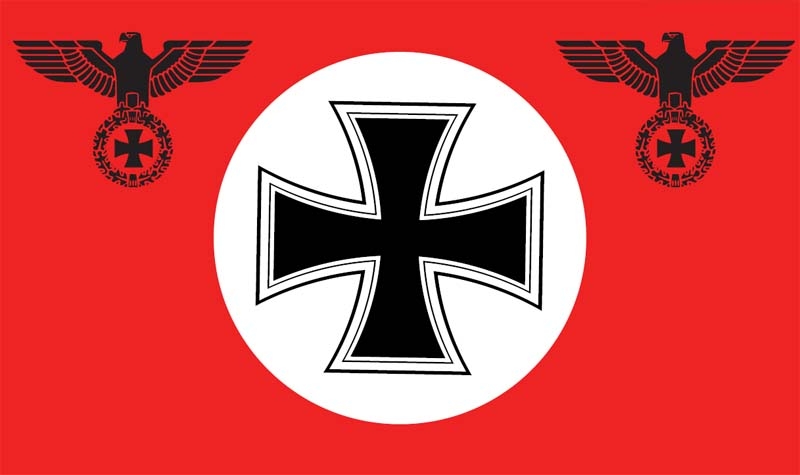 DR- Deutschland Rot mit Kreis und eisernem Kreuz Flagge 90x150 cm