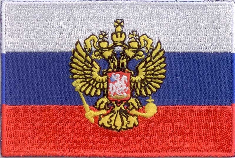 Russland mit Adler kleine Aufnäher / Patch 4x6 cm