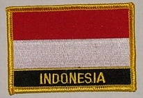 Indonesien Aufnäher / Patch mit Schrift 8 x 5 cm (F)