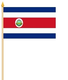 Costa Rica mit Wappen Stockflagge 30x45 cm